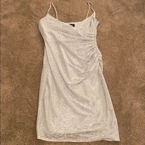 Laundry by Shelli Segal Silver Sparkly Dress